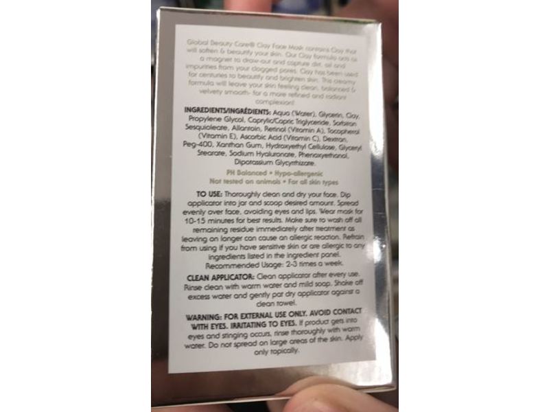 Global Beauty Care Clay Gel Face Mask, 1.7 oz / 50 mL