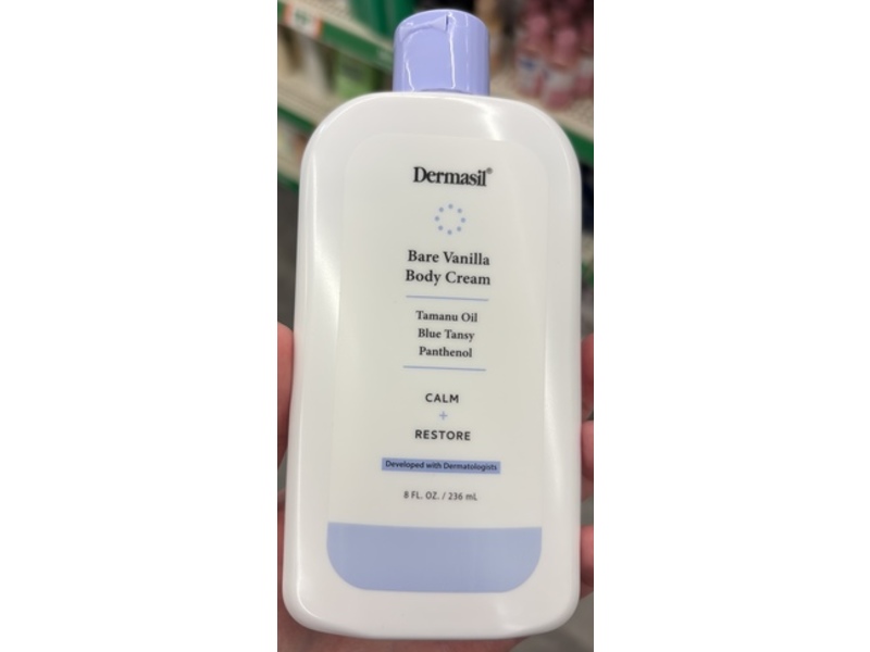 Dermasil Body Cream, Bare Vanilla, 8 fl oz/236 mL