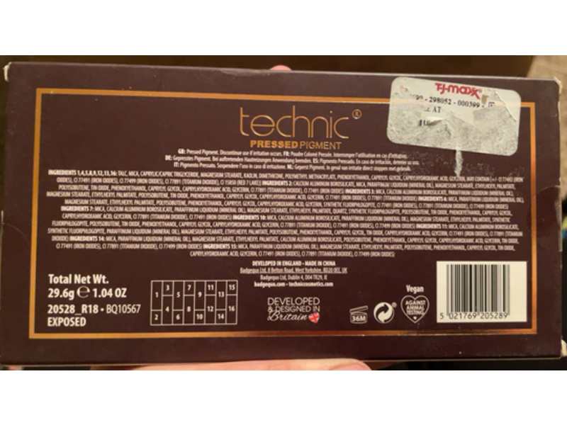 Technic Pressed Pigment Palette, Exposed , 1.04 oz/29.6 g