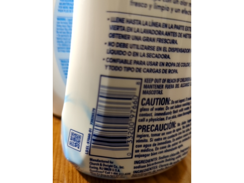 Arm & Hammer Light In - Wash Scent Booster, Crisp Clean, 18 oz/510 g, Pack Of 4