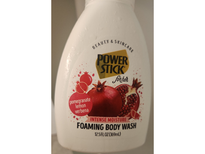 Power Stick Intense Moisture Foaming Body Wash, Pomegranate Lemon Verbena, 12.5 fl oz/369 mL