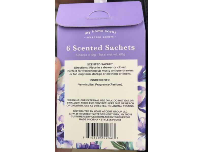 My Home Scent Sachets, Violet, 6 Count