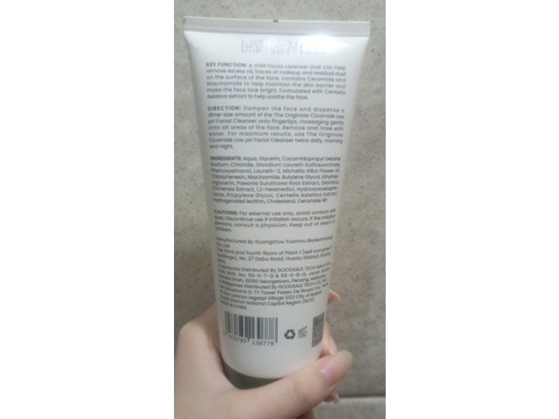 The Originote Facial Cleanser, Centella Aistica Ceramide + Niacinamide, 5.27 fl oz/ 150 mL