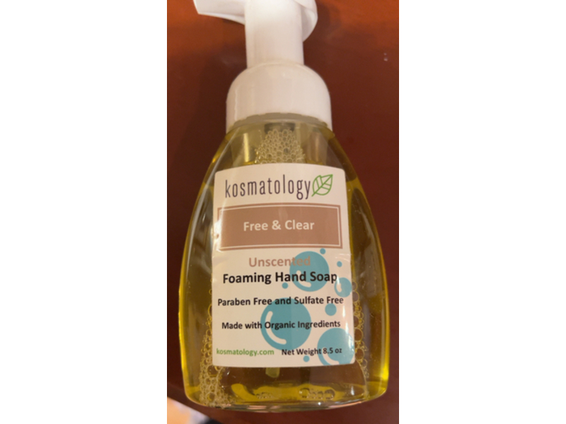 Kosmatology Unscented Foaming Hand Soap, Free & Clear, 8.5 fl oz