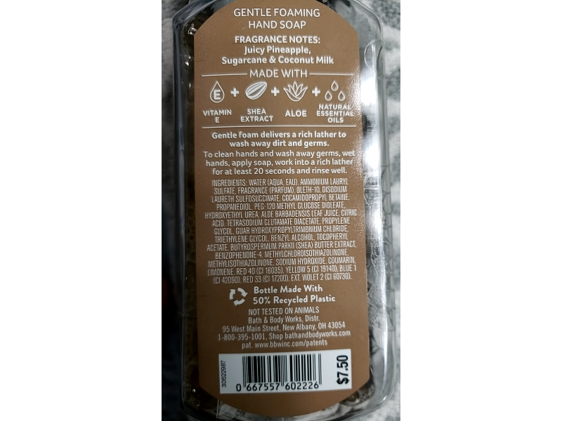 Bath & Body Works Gentle Foaming Hand Soap, Paradise Coconut, 8.75 fl oz/259 mL, 2 Pack