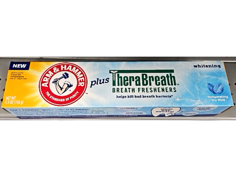 Arm & Hammer Plus Therabreath Fresheners, Invigorating Ice Mint, 5.5 oz/156 g, Pack Of 2