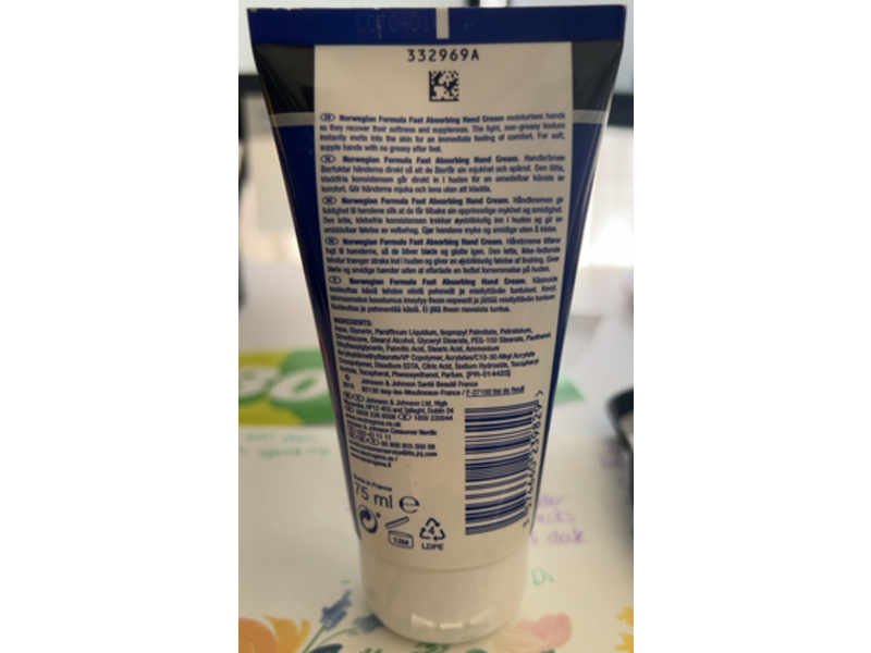 Neutrogena Norwegian Formula Fast Absorbing Hand Cream, 75 mL