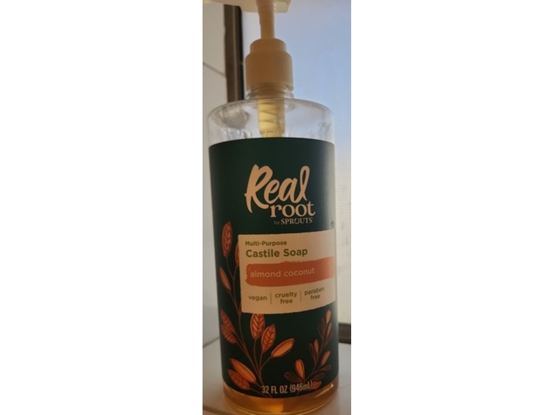 Real Root By Sprouts Multi-Purpose Castile Soap, Almond Coconut, 32 fl oz/946 mL