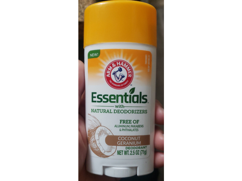 Arm & Hammer Essentials Deodorant, Coconut Geranium, 2.5 oz/71 g