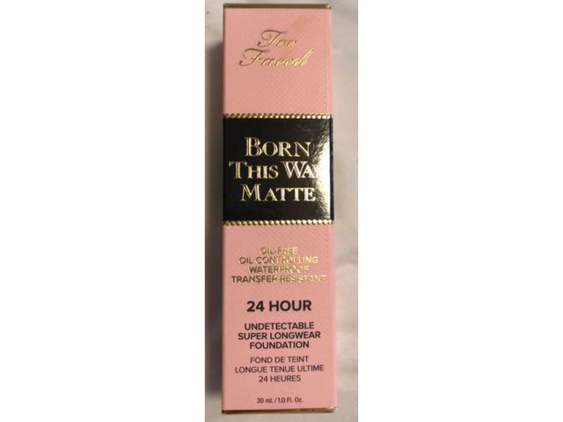 Too Faced Born This Way Matte Snow Undetectable Super Longwear Foundation, Light Beige, 1 fl oz/30 mL