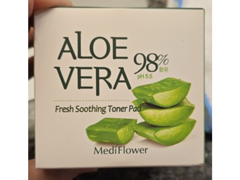 Mediflower Fresh Soothing Toner Pad, Aloe Vera, 180 mL, 60 Count