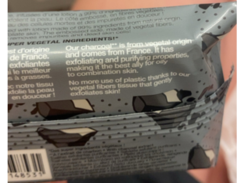 Sephora Charcoal Gentle Exfoliating Facial Wipes, 10 Counts