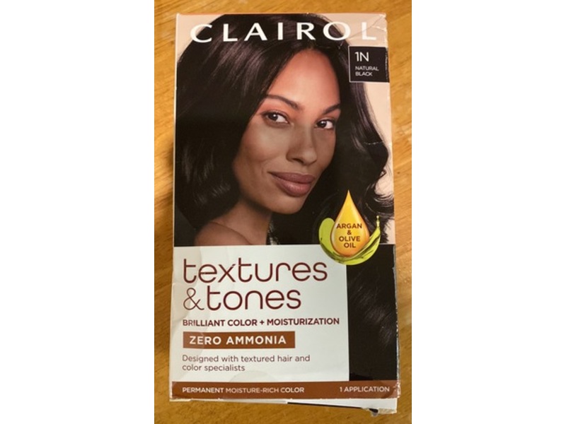 Clairol Textures & Tones Permanent Moisture-Rich Color, 1N Natural Black, 1 Application