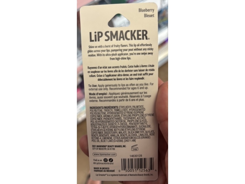 Lip Smacker Fruit Glaze Lip Oil, Blueberry Bleuet, 0.21 fl oz/6.35 mL