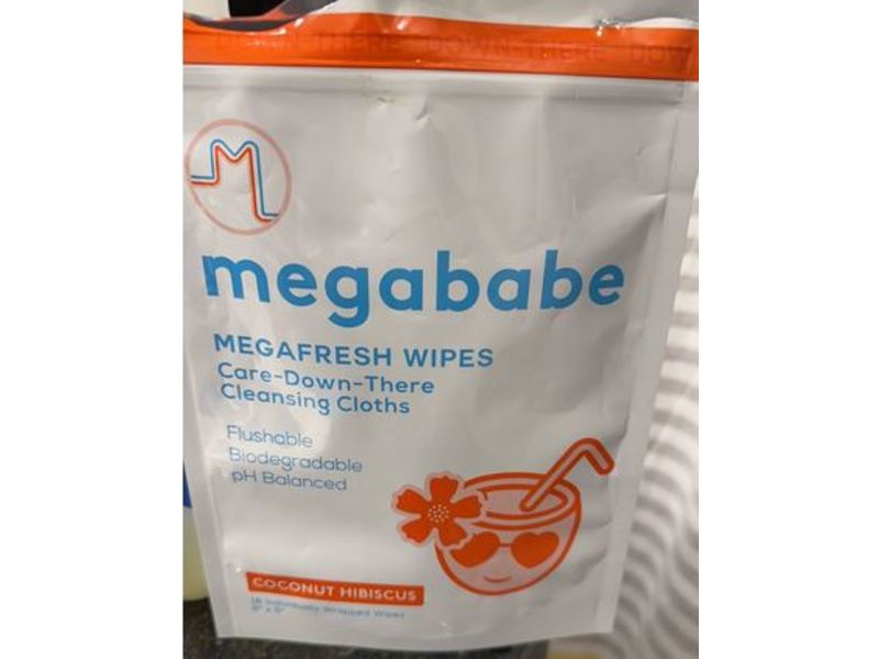 Megababe Megafresh Wipes, Coconut Hibiscus, 18 Count
