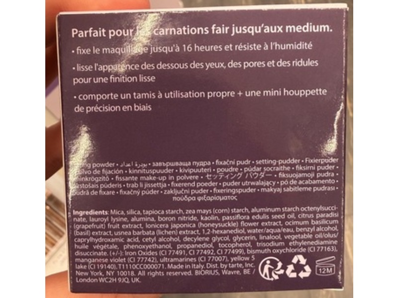 Tarte Creaseless Setting Powder, Lavender, 0.24 oz/7 g