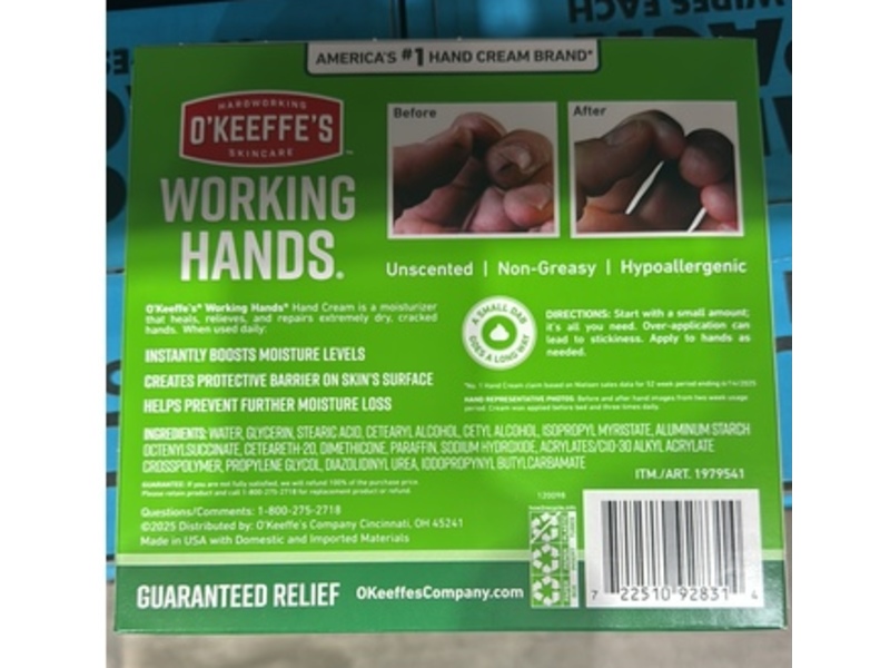 O'Keeffe's Guaranteed Relief Hand Cream Set, 16 oz/453 g