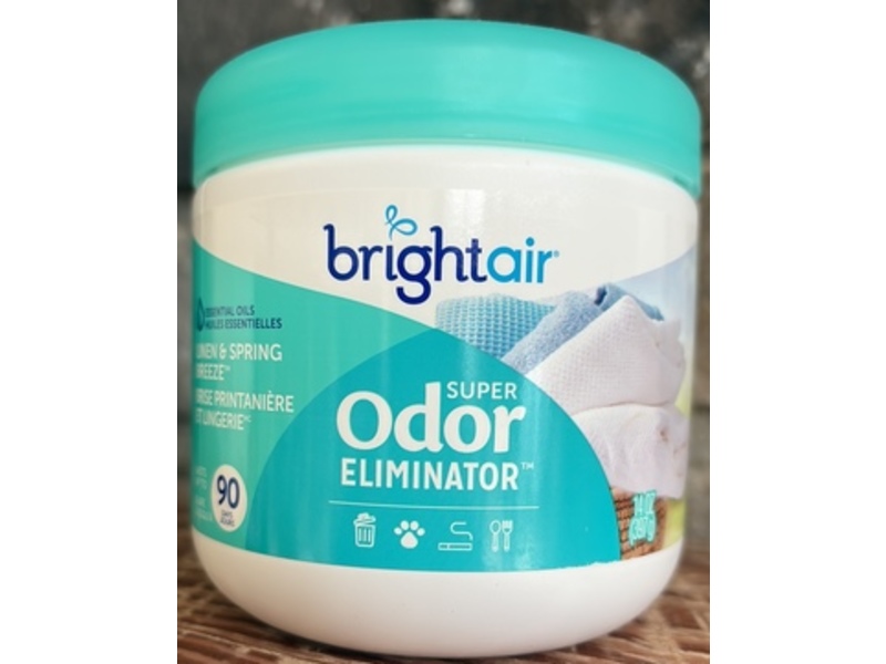 Bright Air Super Odor Eliminator, Linen & Spring Breeze, 14 oz/397 g, Pack Of 6