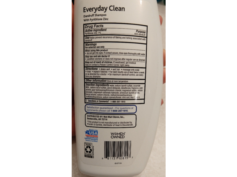 Equate Everyday Clean Dandruff Shampoo, 23.7 fl oz/701 mL