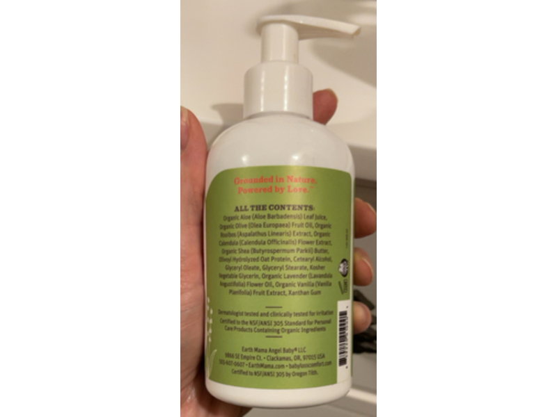 Earth Mama Calming Lavender Baby Lotion, Lavender Vanilla, 8 fl oz/240 mL