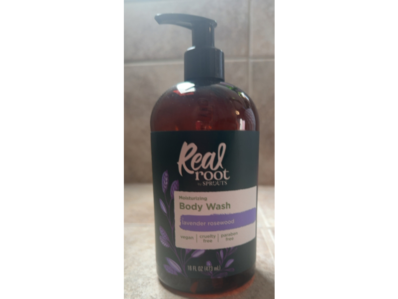 Real Root By Sprouts Moisturizing Body Wash, Lavender Rosewood, 16 fl oz/473 mL