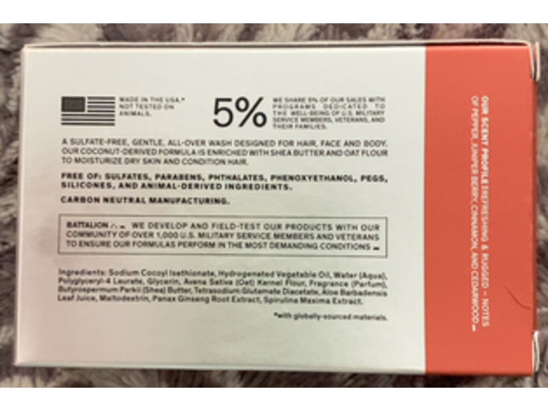 Bravo Sierra Hair & Body Solid Cleanser, White Vetiver & Cedarwood, 7.0 oz