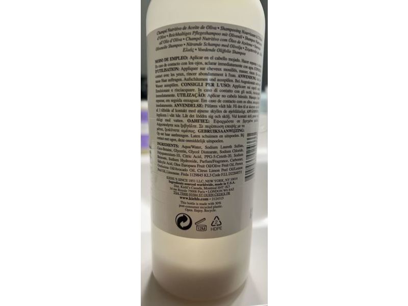 Kiehl's Nourishing Shampoo, Olive Fruit Oil, 16.9 fl oz/500 mL