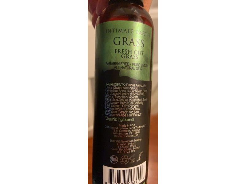 Intimate Earth Grass Aromatherapy Massage Oil, Fresh Cut Grass, 4 oz/120 mL