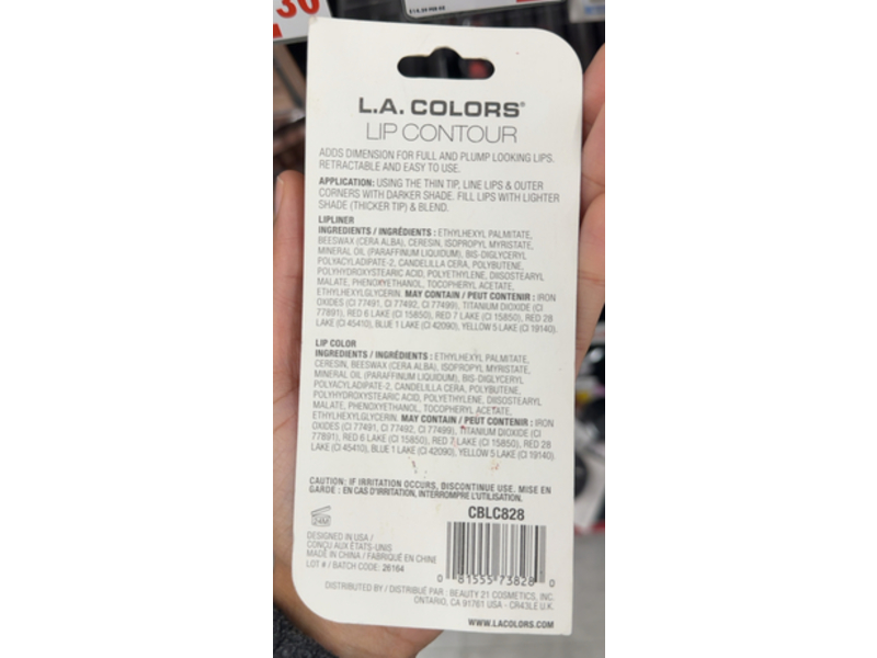 L.A. Colors Lip Liner & Lip Color Duo, CBLC828 Regal