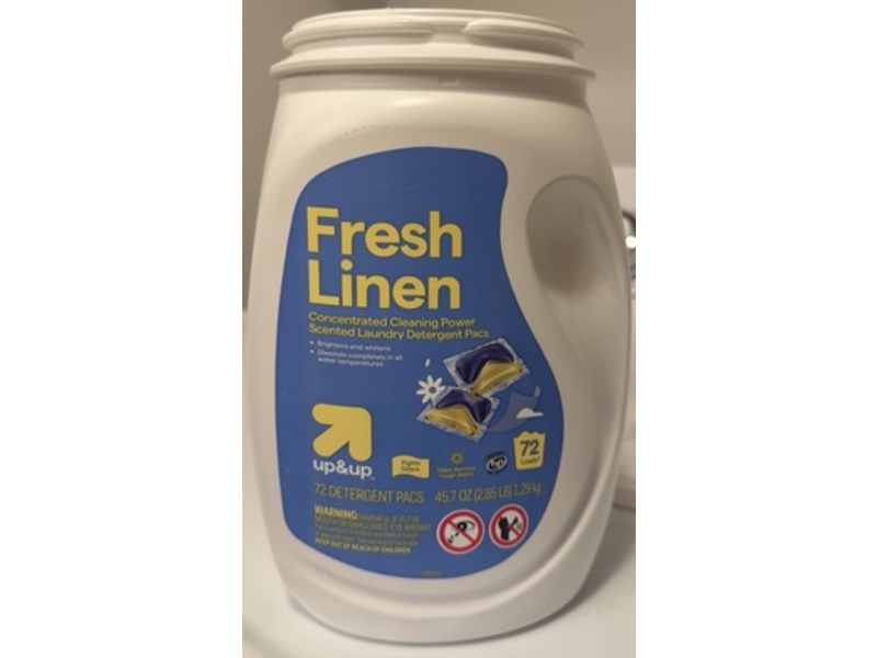 up&up Laundry Detergent Pacs, Fresh Linen, 72 Loads, 45.7 oz/1.29 kg