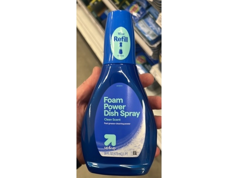 Up & Up Foam Power Dish Spray, Clean Scent, 16 fl oz/473 mL