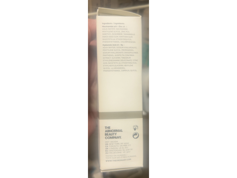 The Ordinary Skin Support Set Face Serum, Niacinamide 10% + Zinc 1% & Hyaluronic Acid 2% + B5, 1 fl oz/ 30 mL, Pack of 2