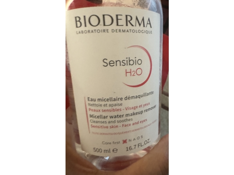 Bioderma Sensibio H2O Micellar Makeup Remover, 16.7 fl oz/500 mL