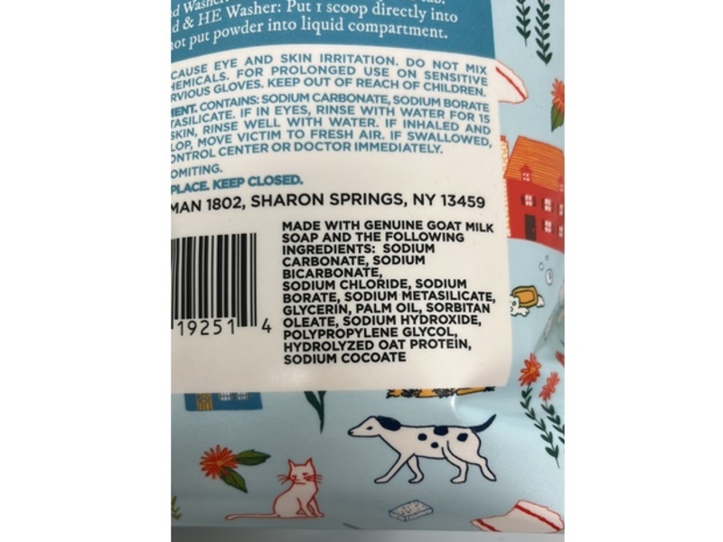 Beekman 1802 Happy Place Laundry Soap, Unscented, 225 Loads, 113 oz/3.20 kg