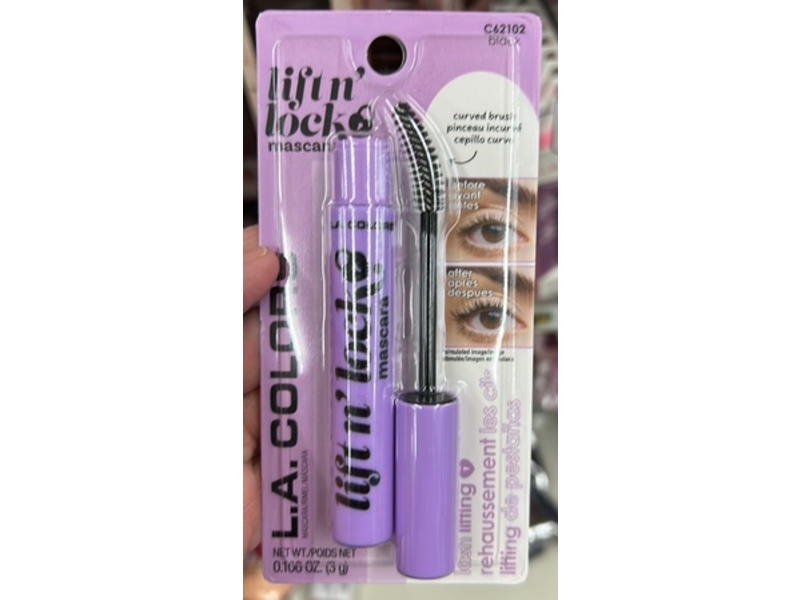 La Colors Lift N Lock Mascara, C62102 Black, 0.106 oz/3 g