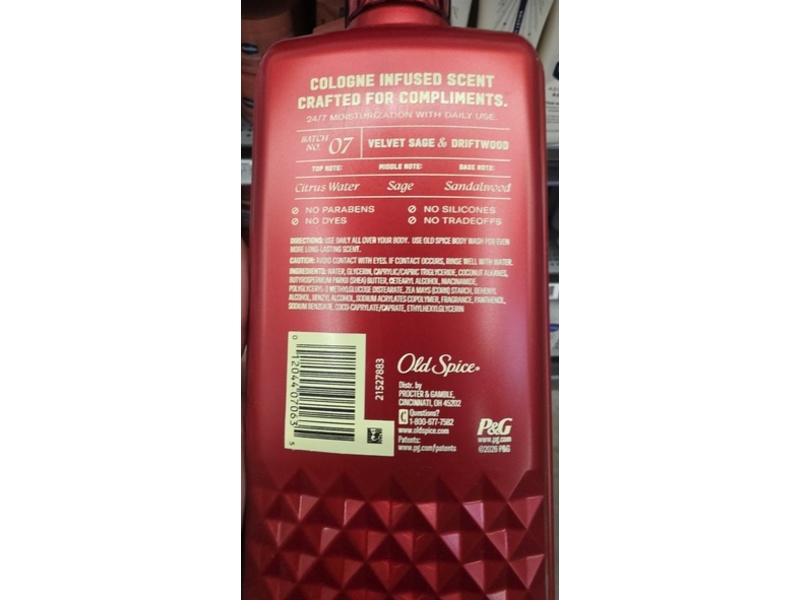Old Spice Cologne Infused Body Lotion, Velvet Sage & Driftwood, 20 fl oz/591 mL