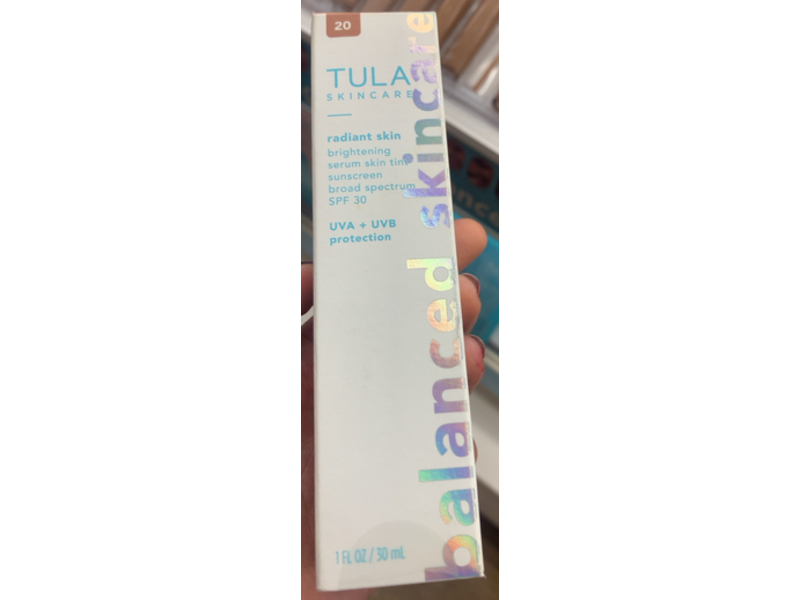 Tula Skin Care Radiant Skin Brightening Serum Skin Tint Sunscreen, SPF 30, 20, 1 fl oz/30 mL