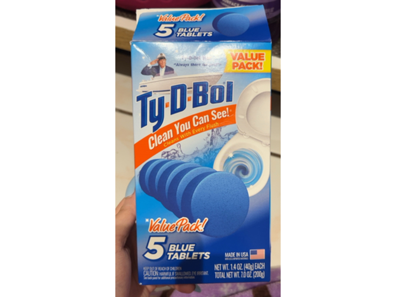 Ty-D-Bol Toilet Cleaner, Blue, 1.4 oz, Pack of 5