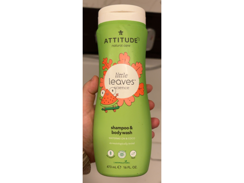 Attitude Little Leaves Shampoo & Body Wash, Watermelon & Coco, 16 fl oz/473 mL