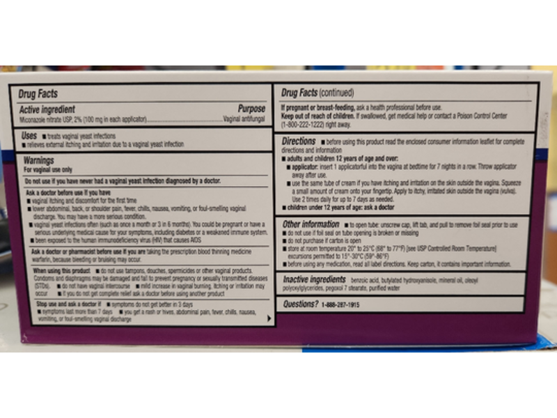 Equate Miconazole Vaginal Cream, 7 Day Treatment, 1.59 oz/45 g