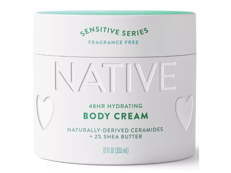 Native Sensitive Series Body Cream, Fragrance Free, 12 fl oz/354 mL