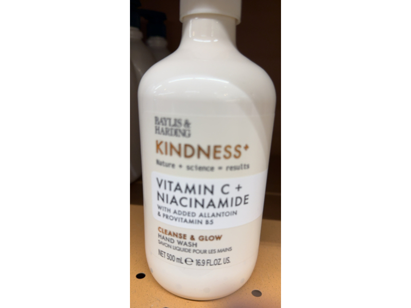 Baylis & Harding Kindness Cleanse & Glow Hand Wash, Vitamin C + Niacinamide, 16.9 fl oz/500 mL