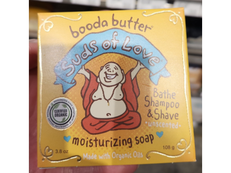 Booda Butter Suds Of Love Moisturizing Soap, Organic Oils, 3.8 oz/108 g