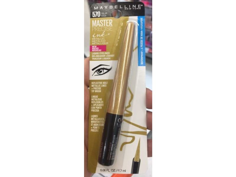 Maybelline New York Master Precise Ink Metallic Liquid Liner, Solar Gold, 0.06 fl oz/1.7 mL