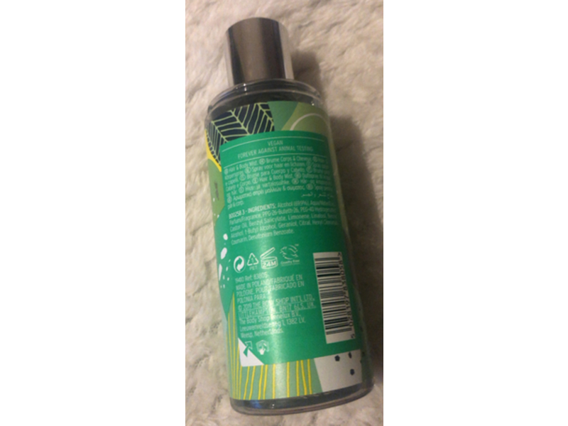 The Body Shop Hair & Body Mist, Lime & Matcha, 5.0 fl oz/150 mL