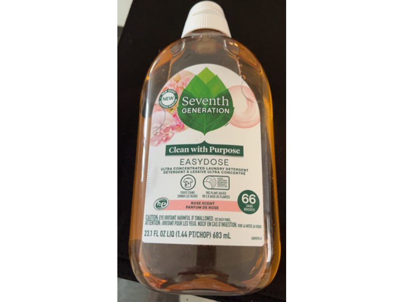 Seventh Generation Easy Dose Ultra Concentrated Laundry Detergent, Rose Scent, 66 Loads, 23.1 fl oz/683 mL