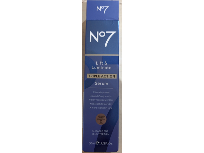 No7 Lift & Luminate Triple Action Face Serum, 1 fl oz/30 mL