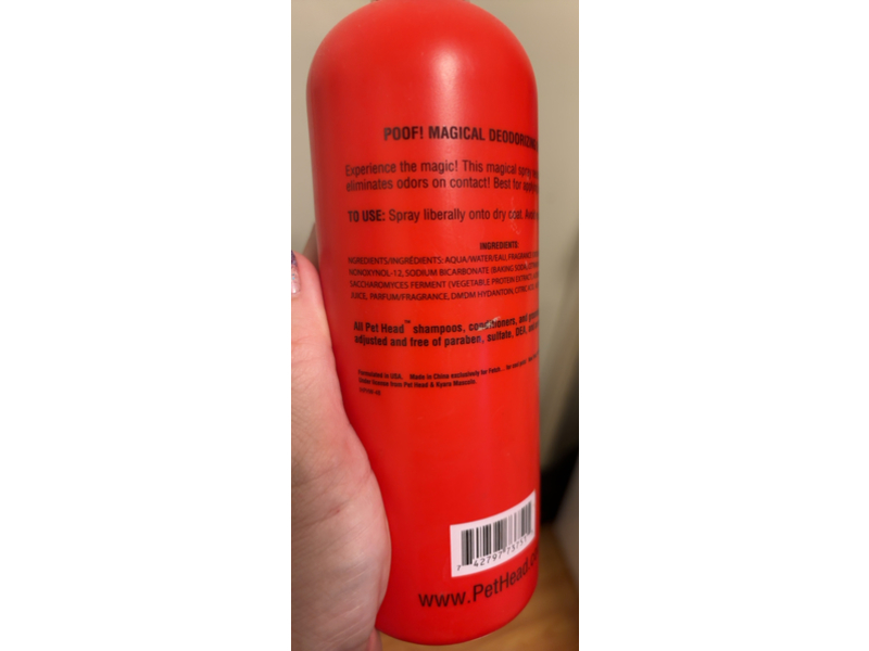 Pet Head Poof! Magical Deodorizing Spray, Passion Fruit, 16.1 fl oz/474 mL