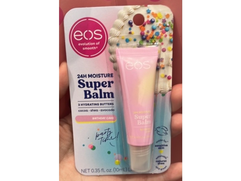 EOS 24H Moisture Super Balm, Birthday Cake, 0.35 fl oz/10 mL