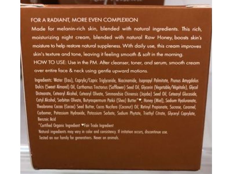 Shea Moisture Even & Radiant Night Cream, Raw Honey, 2 oz/57 g